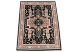 Shallow carved Serapi design with oversized arabesques in pale rose and terracotta tones.