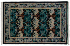 6x9 Vintage Indian William Morris Design Carpet // ONH Item mc002281