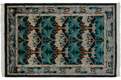 6x9 Vintage Indian William Morris Design Carpet // ONH Item mc002281 Image 1