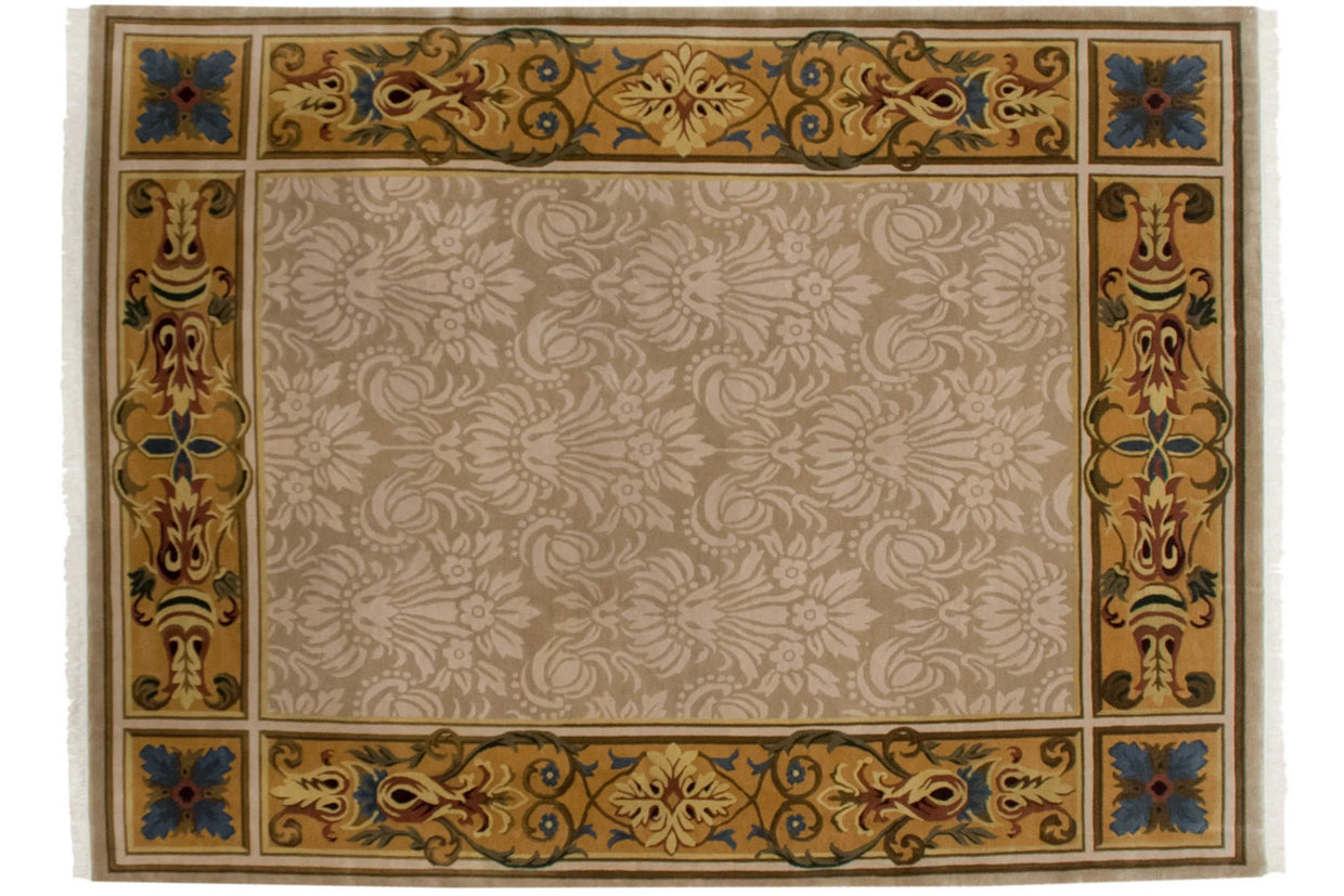 9x12 Vintage Indian Savonnerie Design Carpet // ONH Item mc002284
