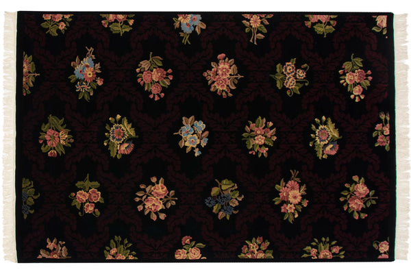 6x9 Vintage Contemporary Indian Aubusson Design Carpet // ONH Item mc002286