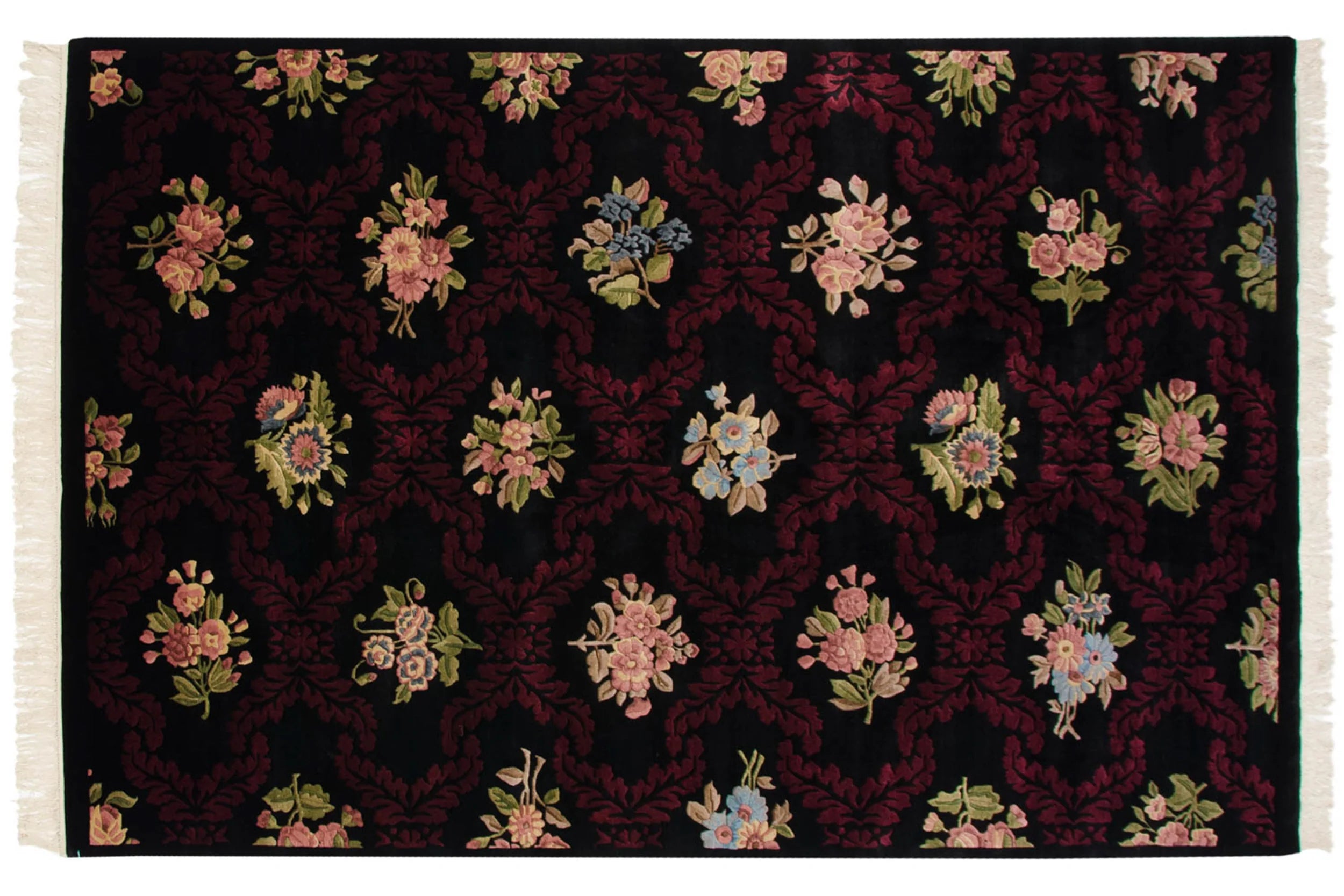 6x9 Vintage Contemporary Indian Aubusson Design Carpet // ONH Item mc002286 Image 1