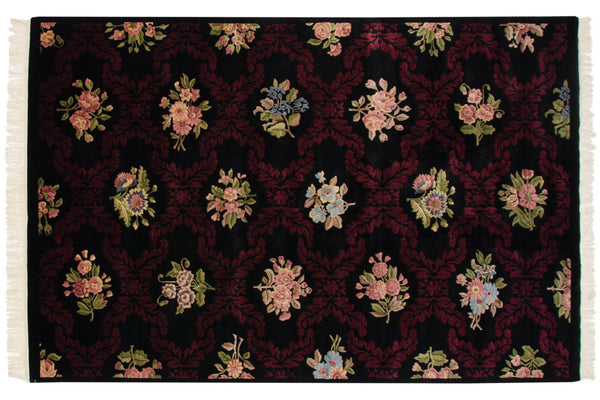 6x9 Vintage Contemporary Indian Aubusson Design Carpet // ONH Item mc002286 Image 1