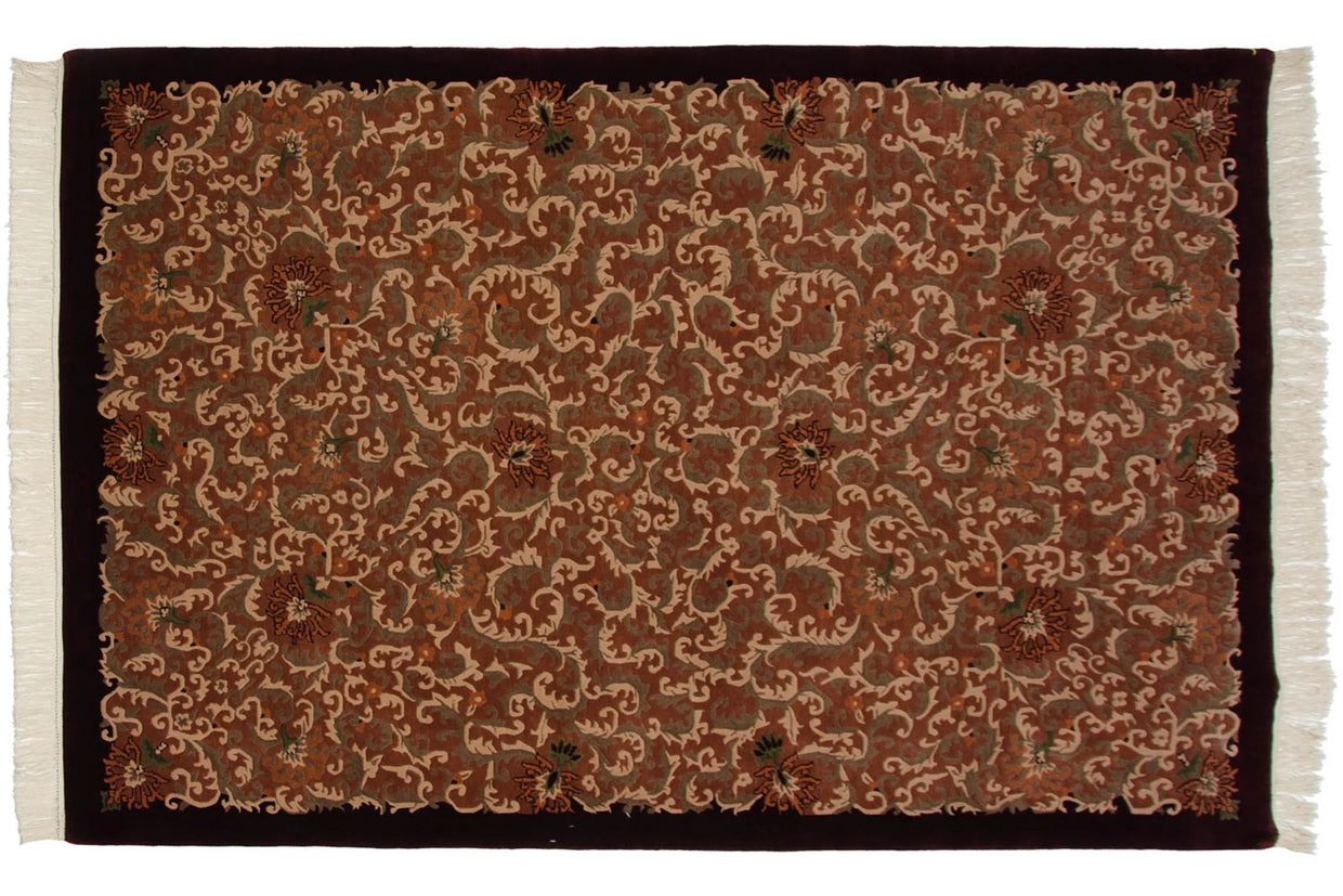 6x9 Vintage Contemporary Indian European Design Carpet // ONH Item mc002287