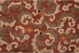 Shallow carved Rococo vinery and floral cross-sections, ivory, terracotta, jade green.