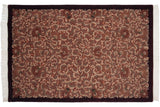 Corner detail showing Rococo vinery, carved contour, terracotta, ivory, and a dark burgundy border.