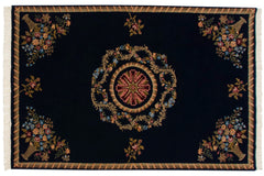 6x9 Vintage Indian Aubusson Design Carpet // ONH Item mc002288