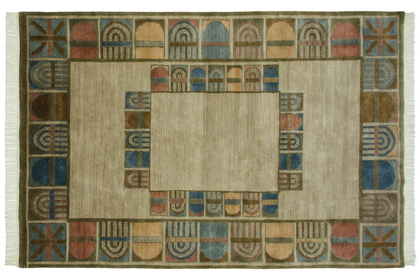 6x9 Indian Abstract Design Carpet // ONH Item mc002292 Image 1