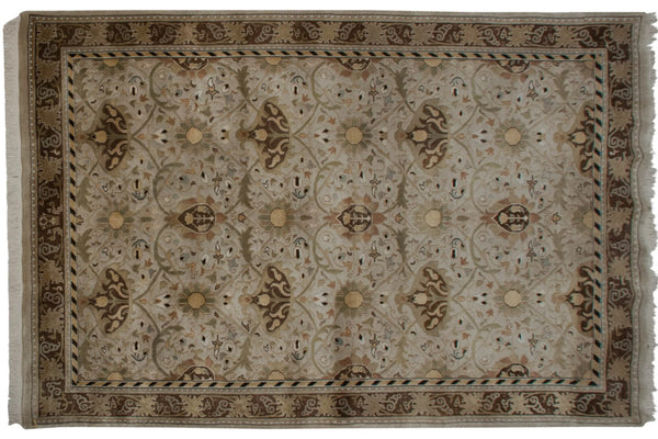 6x9 Vintage Indian William Morris Design Carpet // ONH Item mc002295 Image 1