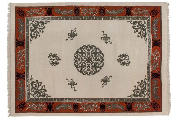 9.5x13.5 Vintage Indian Peking Design Carpet // ONH Item mc002297