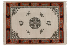 9.5x13.5 Vintage Indian Peking Design Carpet // ONH Item mc002297