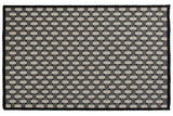 Modern Indian Soumac carpet with geometric basketweave pattern in ivory, silver, charcoal, black, 5x8.