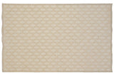 Modern Indian Soumac rug, allover basketweave pattern in ivory and beige. 5'1