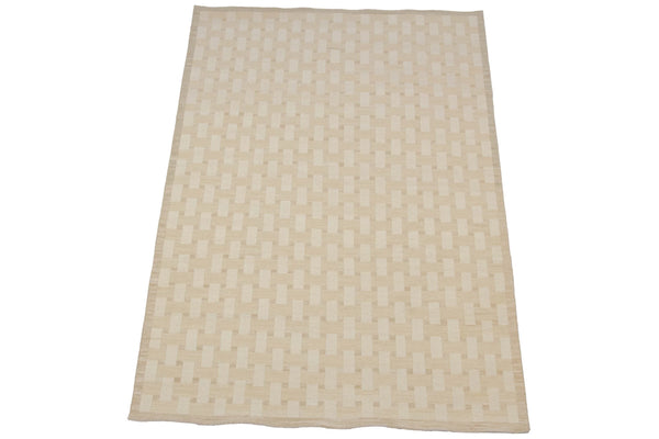 5x8 Modern Indian Basketweave Soumac Design Carpet // ONH Item mc002305 Image 2