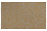 Contemporary Indian Soumac rug corner with abstract ivory vinery on dusty sunflower yellow.
