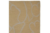 Textured contemporary Soumac weave with ivory abstract vinery and dusty sunflower yellow tones.