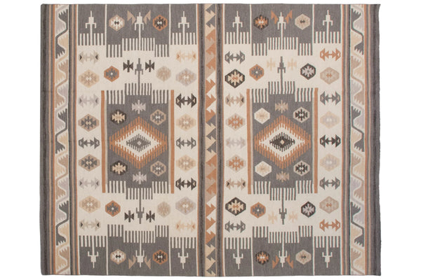 8x10 Geometric Indian Soumac Design Carpet // ONH Item mc002307 Image 2