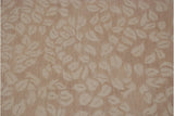 Playful tone-on-tone beige and ivory leaf pattern on a contemporary Indian Soumac carpet.