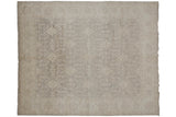 Hand-knotted Peshawar carpet with tone-on-tone silver and ivory shield medallions, 8' x 9'8