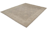 Peshawar carpet featuring tone-on-tone silver geometric shield medallions and short pile.