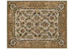 8x10 Vintage Contemporary Indian Savonnerie Design Carpet // ONH Item mc002316