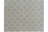 Contemporary Indian Soumac design carpet, ivory and powder blue quatrefoil lattice, subtle abrash, 7'11