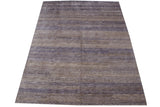 Intricate horizontal bands of seeded and floral patterns on Indian Modern carpet.