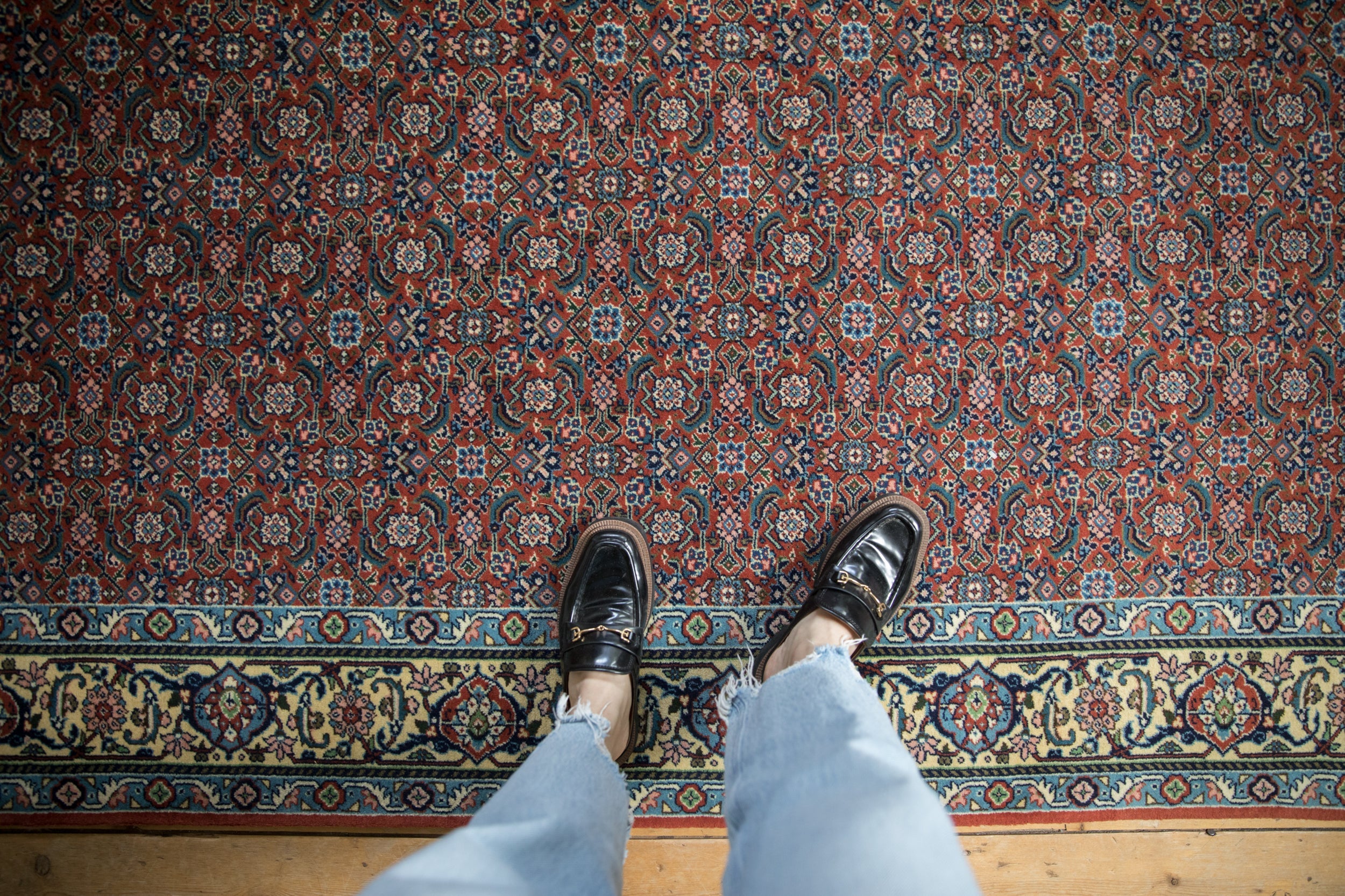 Vintage Bulgarian Tabriz Design Rug Runner // ONH Item: mc002344, Image 1