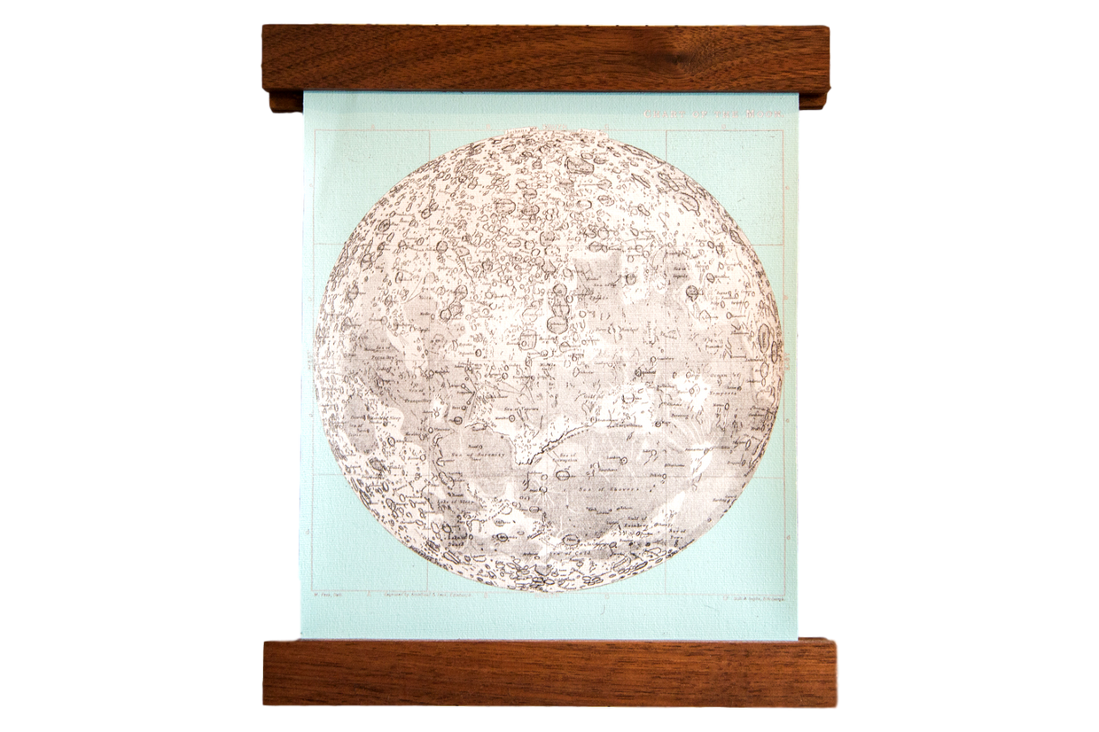 Mini Moon Chart Art Print Canvas Light Aqua // ONH Item 3321