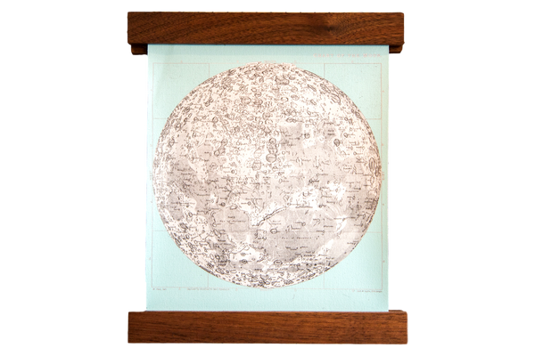 Mini Moon Chart Art Print Canvas Light Aqua