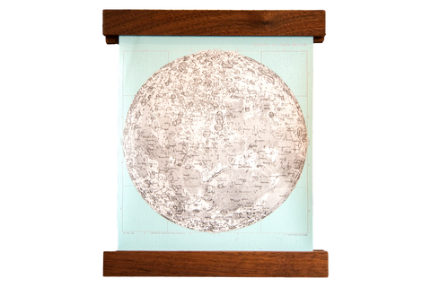 Mini Moon Chart Art Print Canvas Light Aqua // ONH Item 3321