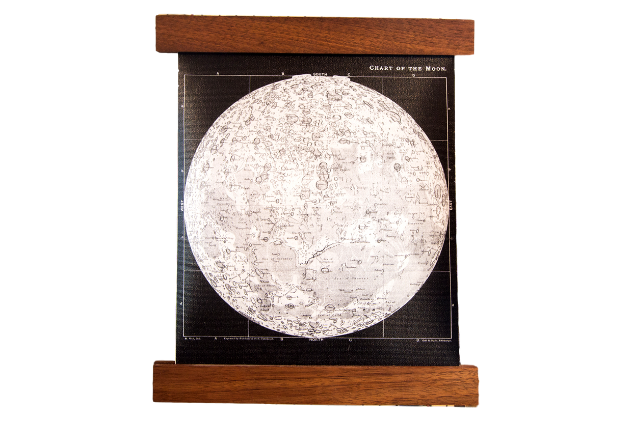 Mini Moon Chart Art Print Canvas Black and White // ONH Item 3320