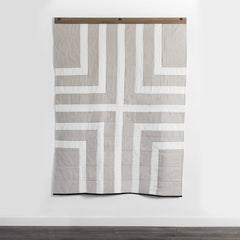 Made in USA Louise Gray Throw Quilt No. 7 // ONH Item nh00233 Image 3