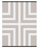 Louise Gray No. 7 quilt detail: white and tan geometric pattern, black binding.