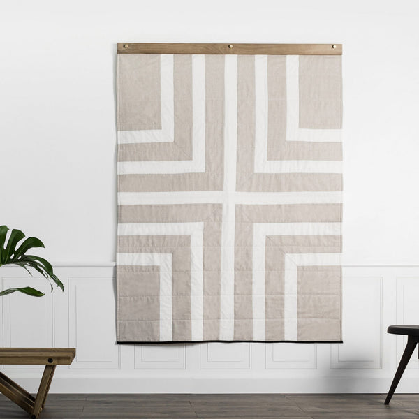 Made in USA Louise Gray Throw Quilt No. 7 // ONH Item nh00233