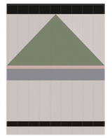 Louise Gray Quilt No. 8: sage green triangle, rose, pewter bands, tan, and black.