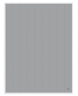 Light gray vertical paneled design of Louise Gray No. 9 cotton quilt with corner logo.