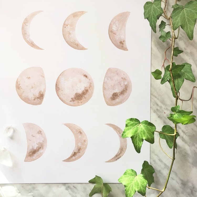 Katelyn Morse Moon Phases Art Print 11x14 // ONH Item 7049 Image 1