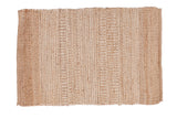 Natural New Carpet Collection jute rug with subtle striations of light and dark beige, 2' x 3' mat.