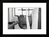 Florence Italy original photograph, black and white interior with drying laundry, black frame.