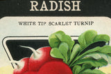 Vintage Radish seed packet art close-up: 