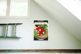 Vintage Radish Seed Packet Birchwood Wall Art featuring vibrant red radishes, green leaves, and natural wood grain.