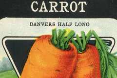 Vintage Carrots Vegetable Seed Packet Birchwood Wall Art // ONH Item nh00197-A Image 1