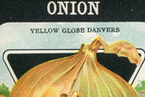 Vintage Yellow Onion seed packet art, featuring bold 