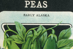 Vintage Peas Vegetable Seed Packet Birchwood Wall Art // ONH Item nh00202-A Image 1