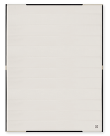 Louise Gray Quilt No. 1, white side with horizontal stitching, black border, and designer logo.