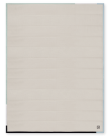 Louise Gray Quilt reverse with solid beige cotton, horizontal stitching, and designer logo.