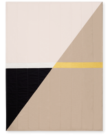 Louise Gray No. 5 Quilt featuring geometric blush pink, khaki, black, tangerine design.
