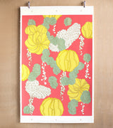 Makelike Bright Succulents Poster with yellow, green, and metallic gold botanical art.