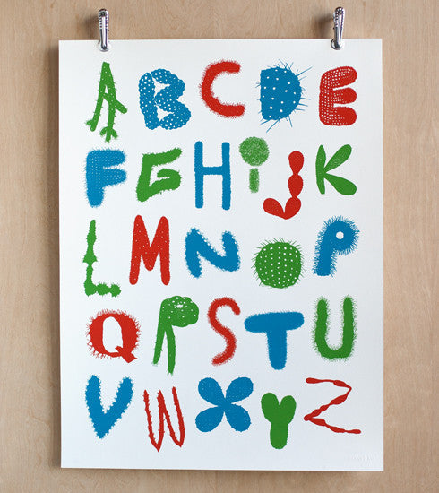 Cactus Alphabet Makelike Art Poster // ONH Item nh00219